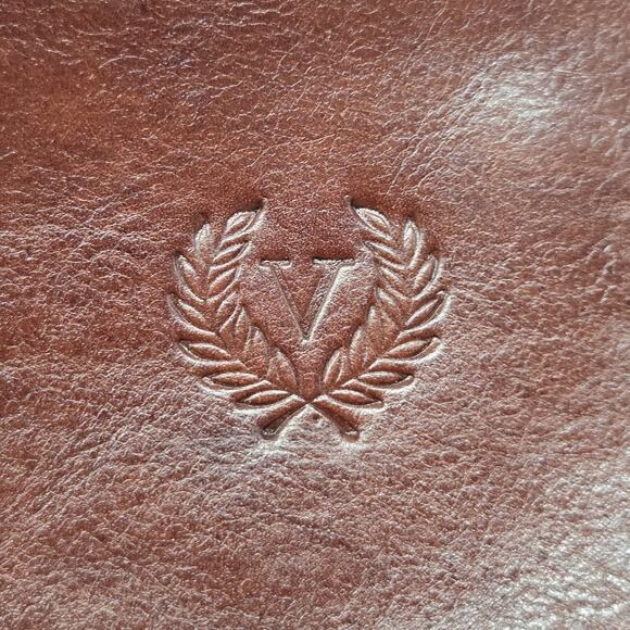 FLORENCE Made in Italy Brown Vintage Leather Crossbody Bag Purse - Picture 9 of 11